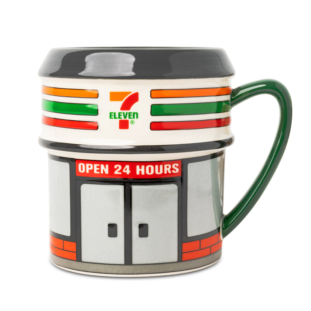 7-Eleven ceramic mug that looks like a 7-Eleven store