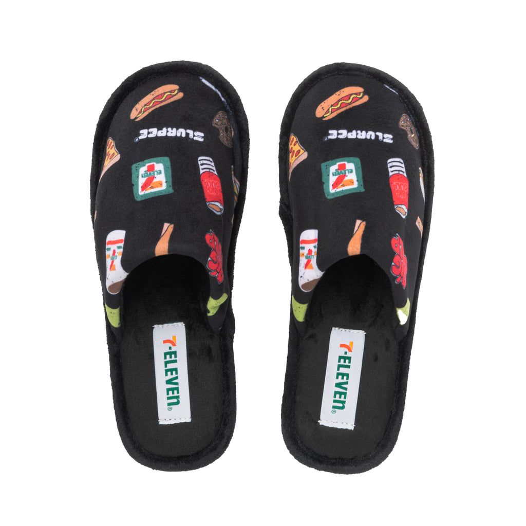 7-Eleven slippers with snack print