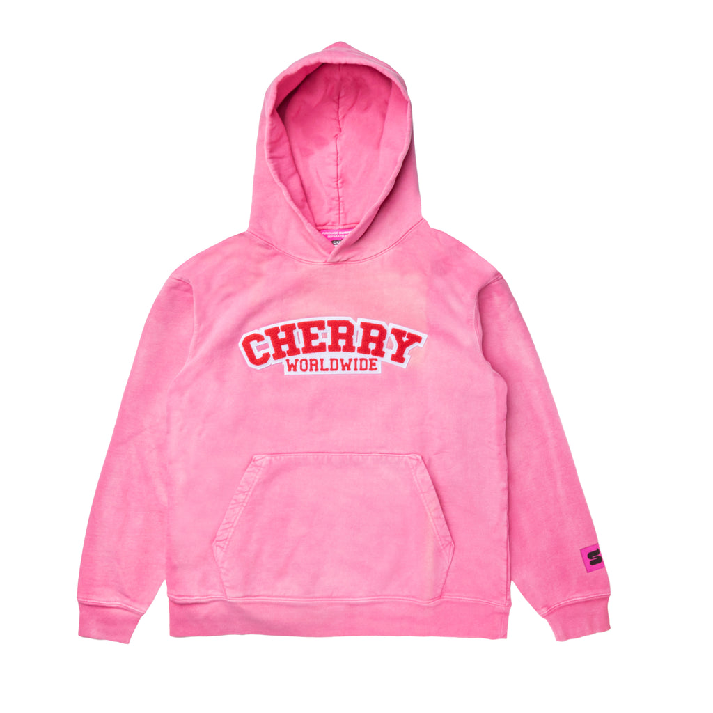 Pink Slurpee hoodie that says Cherry Worldwide