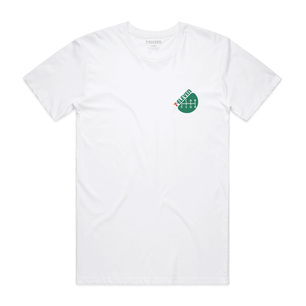 Front of 7-Eleven Car Club T-Shirt on white.